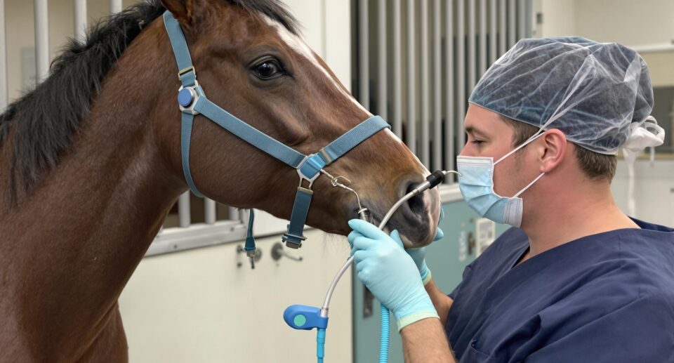 Close-up of a horse's eye showcasing detail and emotion, highlighting signs of potential health issues.