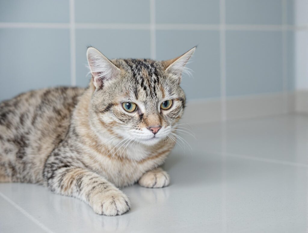 A cat on a kitchen counter