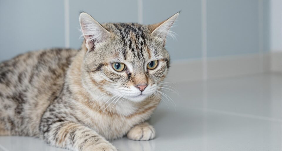 A cat on a kitchen counter
